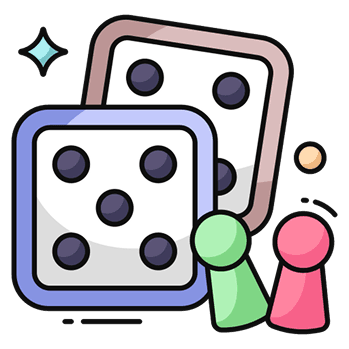 Ludo dice and game pieces